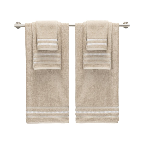 CARO Home: SABINA 6-Piece CLASSIC PEBBLE bordered HIGHLY ABSORBENT TOWEL  set – CARO HOME