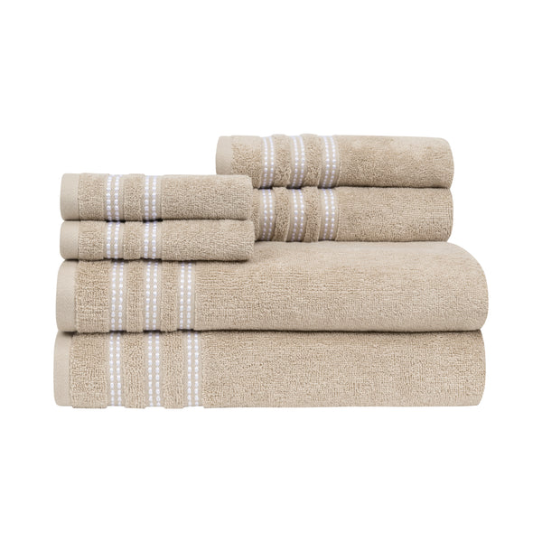 CARO Home: SABINA 6-Piece CLASSIC PEBBLE bordered HIGHLY ABSORBENT TOWEL  set – CARO HOME