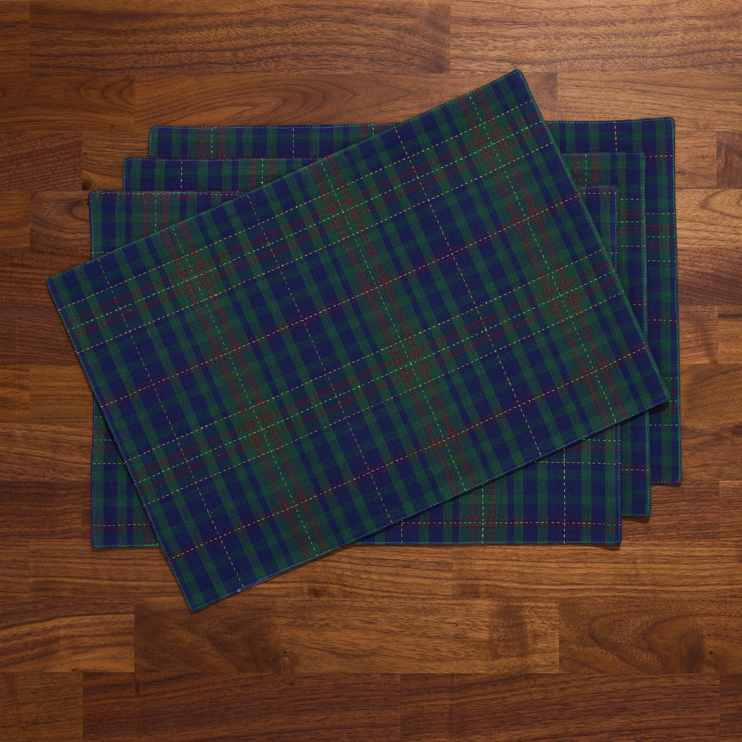 Holiday Stitch Plaid Placemats Set of 4